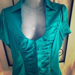 Silk teal blouse